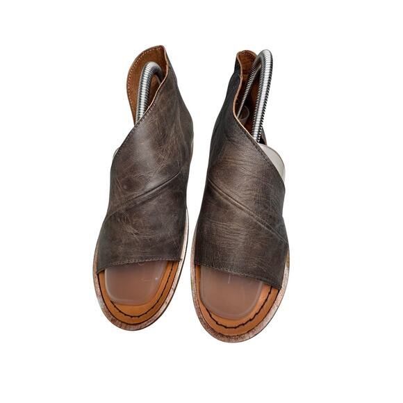 Free People Mont Blanc Gray Leather SlipOn D’Orsay Sandal Sz 8.5 39 Boho Chic EC - Picture 16 of 16